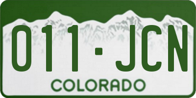 CO license plate 011JCN