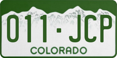 CO license plate 011JCP