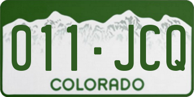 CO license plate 011JCQ