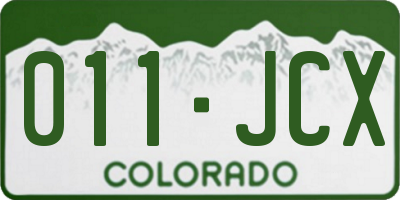 CO license plate 011JCX
