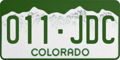 CO license plate 011JDC