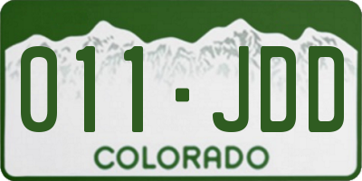 CO license plate 011JDD