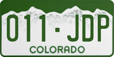 CO license plate 011JDP