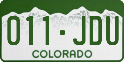 CO license plate 011JDU