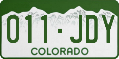 CO license plate 011JDY