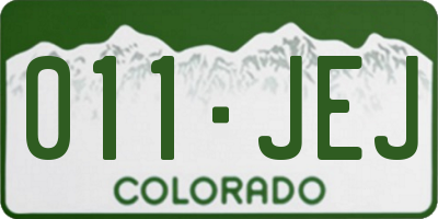 CO license plate 011JEJ