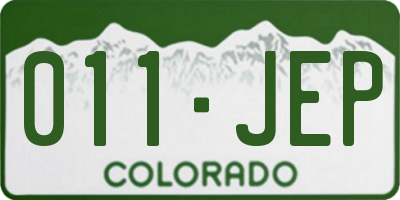 CO license plate 011JEP