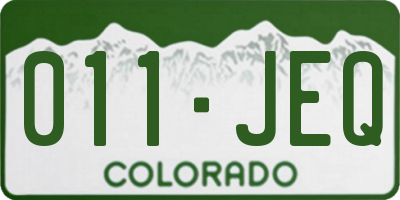 CO license plate 011JEQ