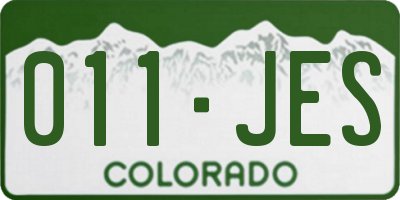 CO license plate 011JES