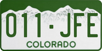 CO license plate 011JFE
