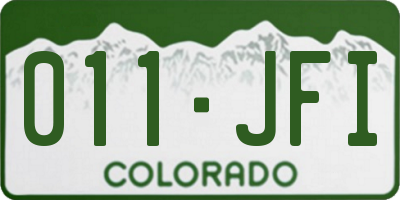 CO license plate 011JFI