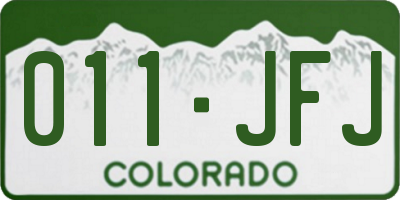 CO license plate 011JFJ