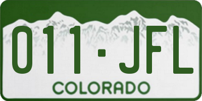CO license plate 011JFL