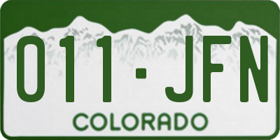 CO license plate 011JFN