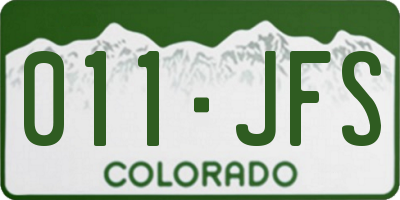 CO license plate 011JFS
