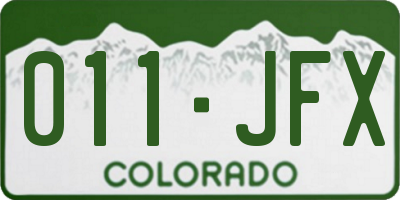 CO license plate 011JFX