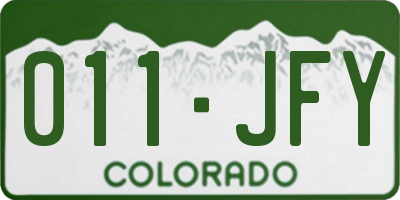 CO license plate 011JFY