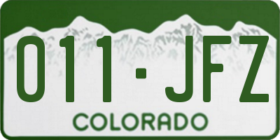 CO license plate 011JFZ