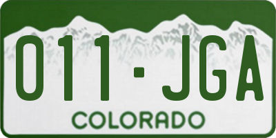 CO license plate 011JGA
