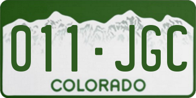 CO license plate 011JGC