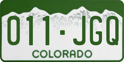 CO license plate 011JGQ