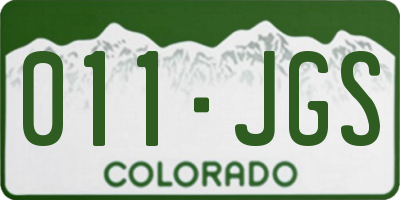 CO license plate 011JGS