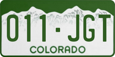 CO license plate 011JGT