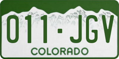 CO license plate 011JGV