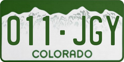 CO license plate 011JGY