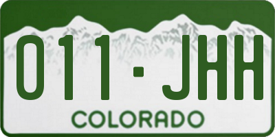 CO license plate 011JHH