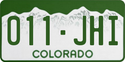 CO license plate 011JHI