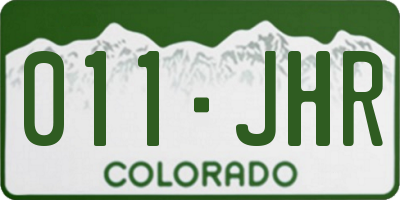 CO license plate 011JHR