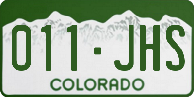 CO license plate 011JHS