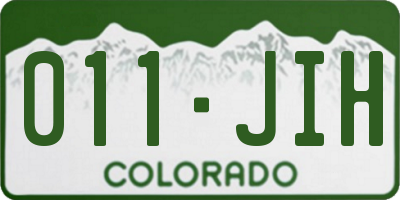 CO license plate 011JIH