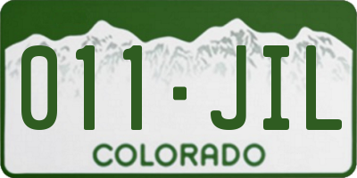 CO license plate 011JIL