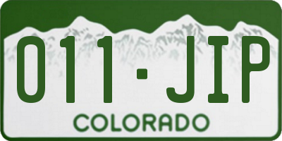 CO license plate 011JIP