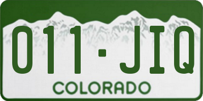 CO license plate 011JIQ