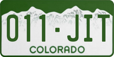 CO license plate 011JIT