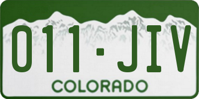 CO license plate 011JIV