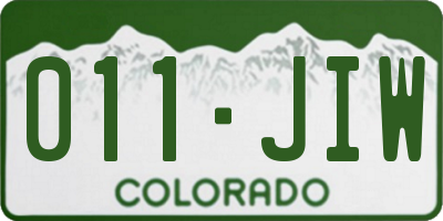 CO license plate 011JIW