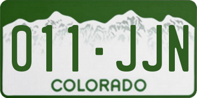 CO license plate 011JJN