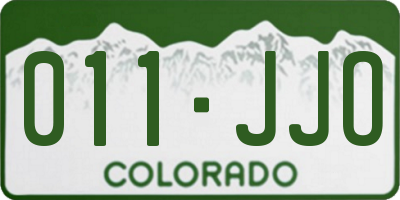 CO license plate 011JJO