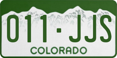 CO license plate 011JJS