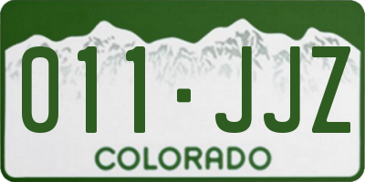 CO license plate 011JJZ