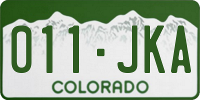 CO license plate 011JKA