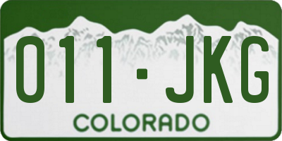 CO license plate 011JKG