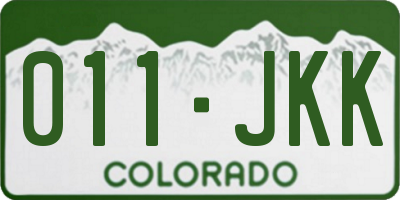 CO license plate 011JKK