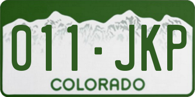 CO license plate 011JKP