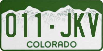 CO license plate 011JKV