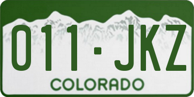 CO license plate 011JKZ